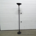 Black 72" Halogen Floor Lamp with Nickel Accents Black 72" Halogen Floor Lamp with Nickel Accents